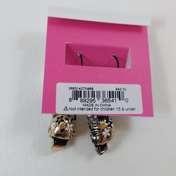 Betsey Johnson Skull with Crown Earrings - Picture 5 of 5